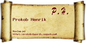 Prokob Henrik névjegykártya